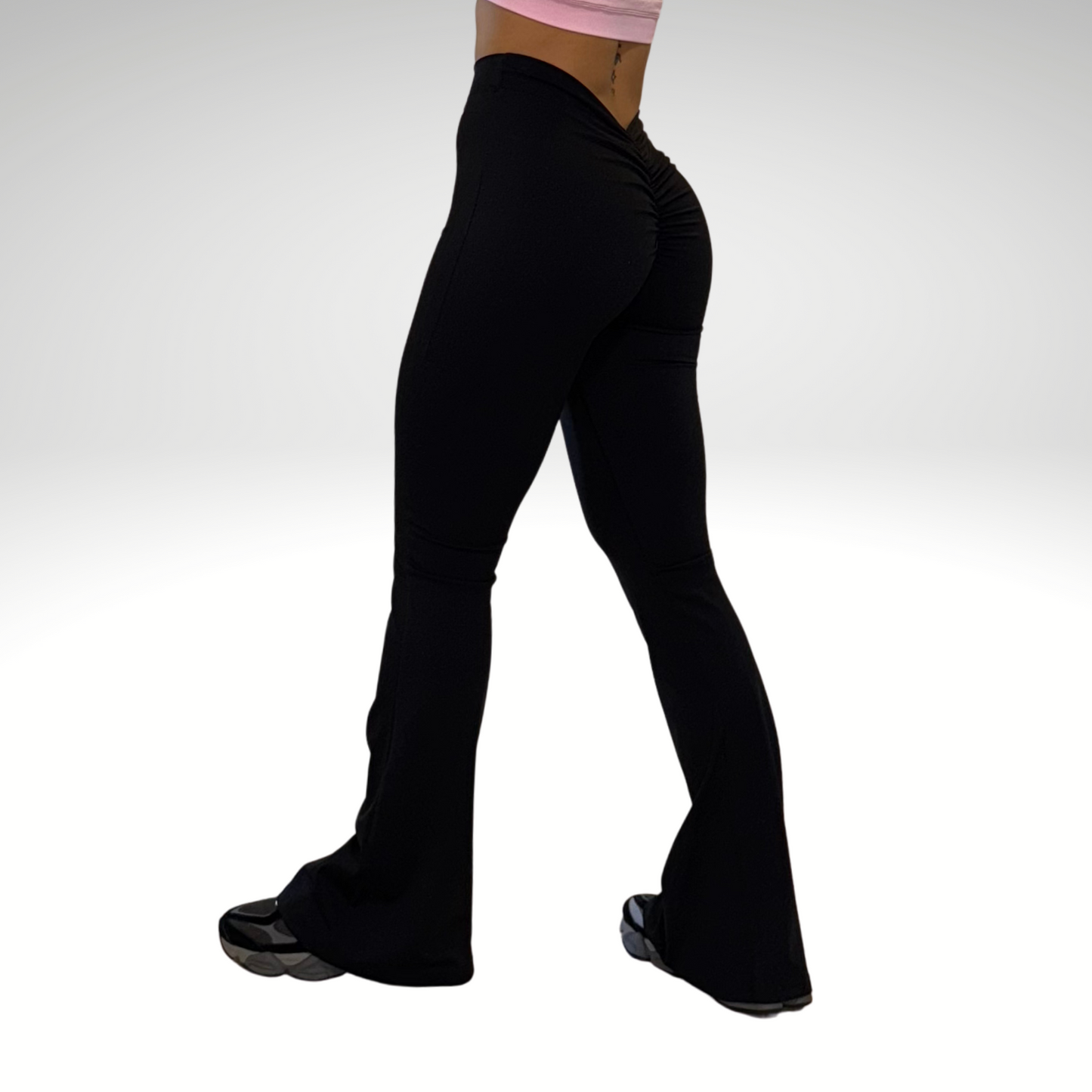 V Shape Scrunch Flare Black