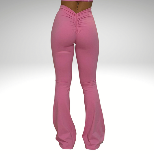V Shape Scrunch Flare - Pink