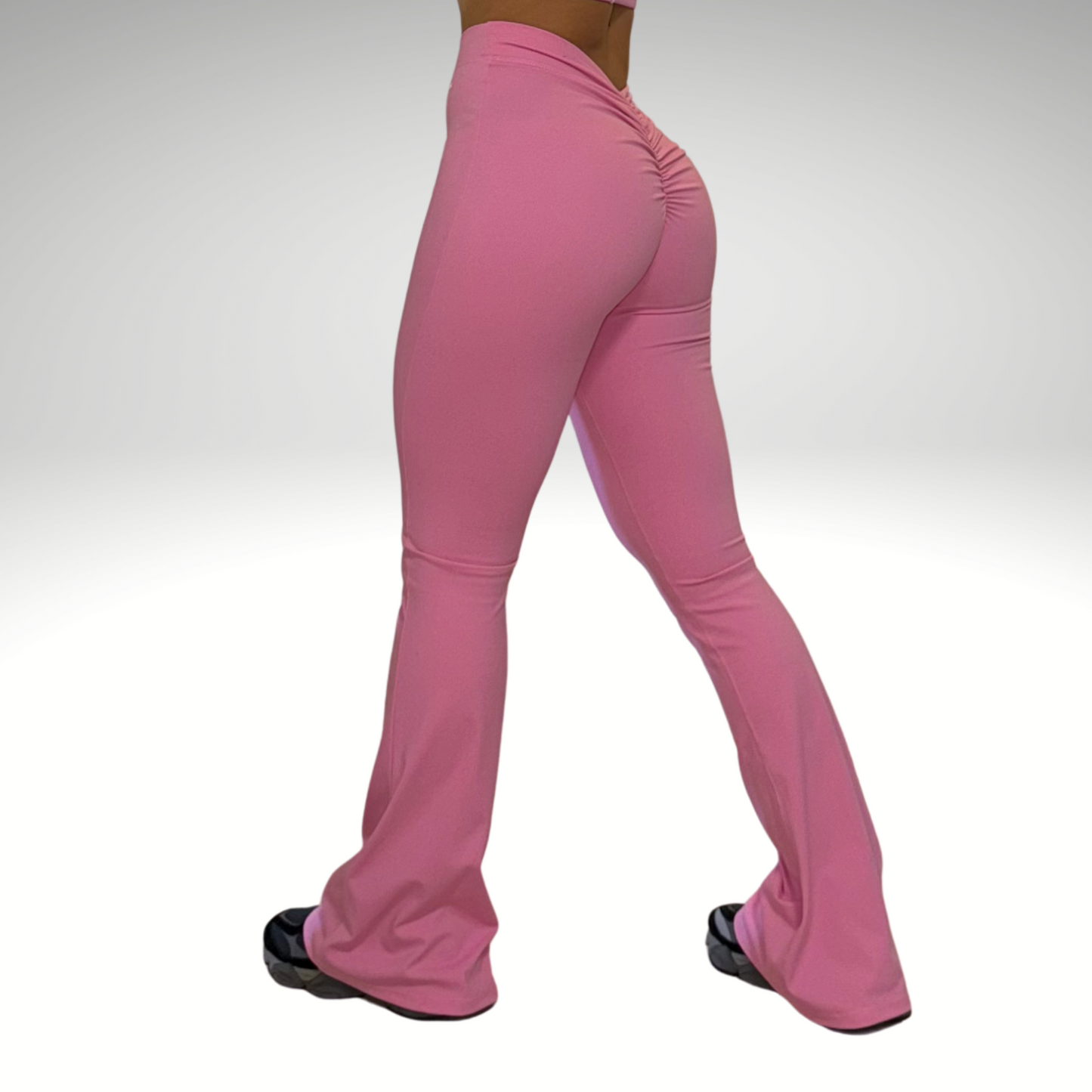 V Shape Scrunch Flare Pink