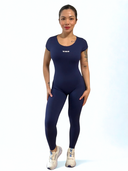 Open Back Jumpsuit Long - Navy Blue