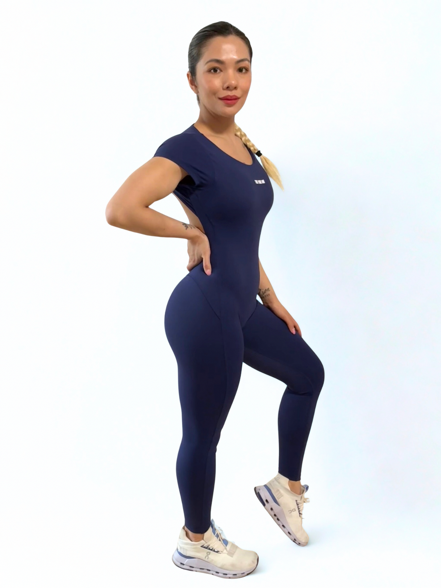 Open Back Jumpsuit Long - Navy Blue