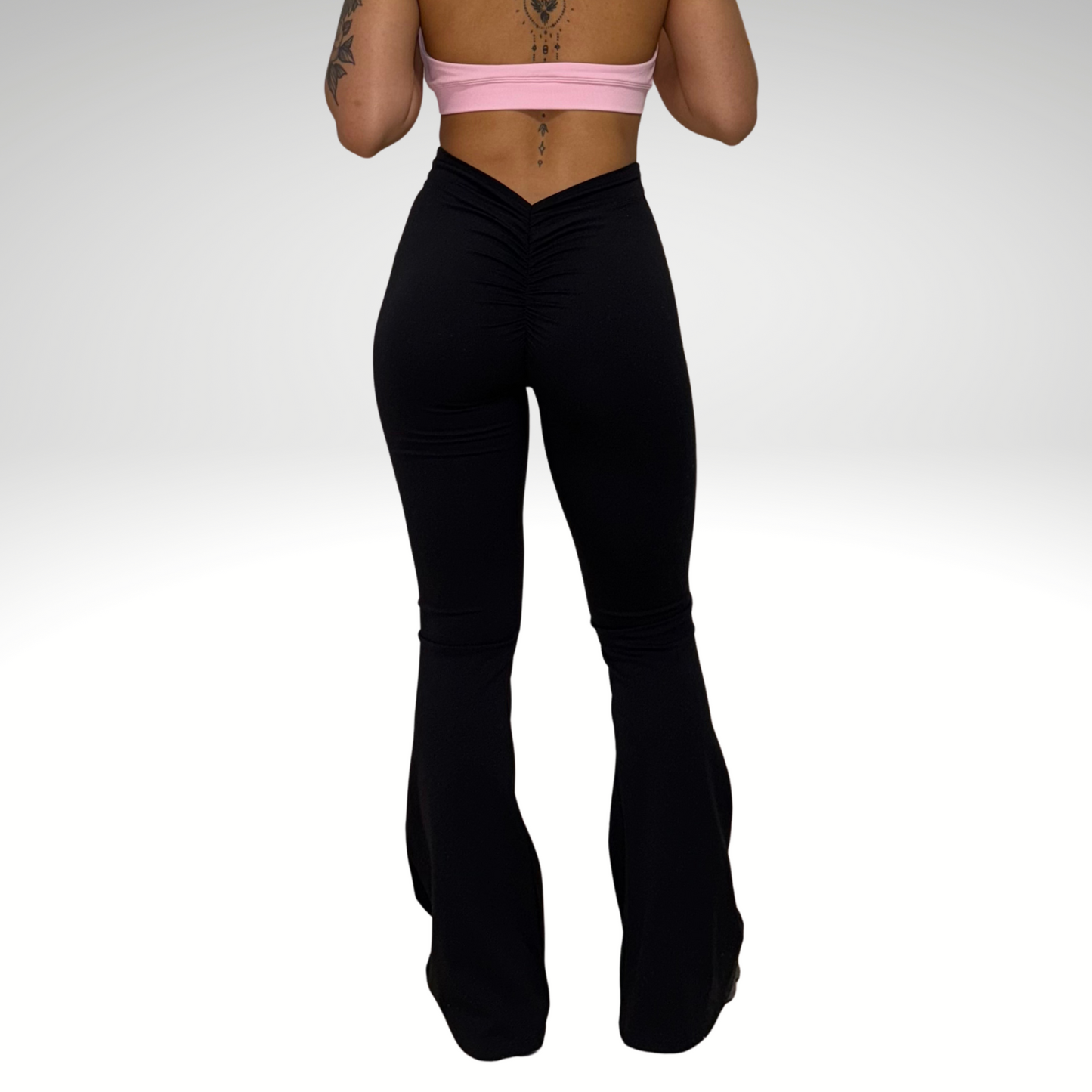 V Shape Scrunch Flare Black