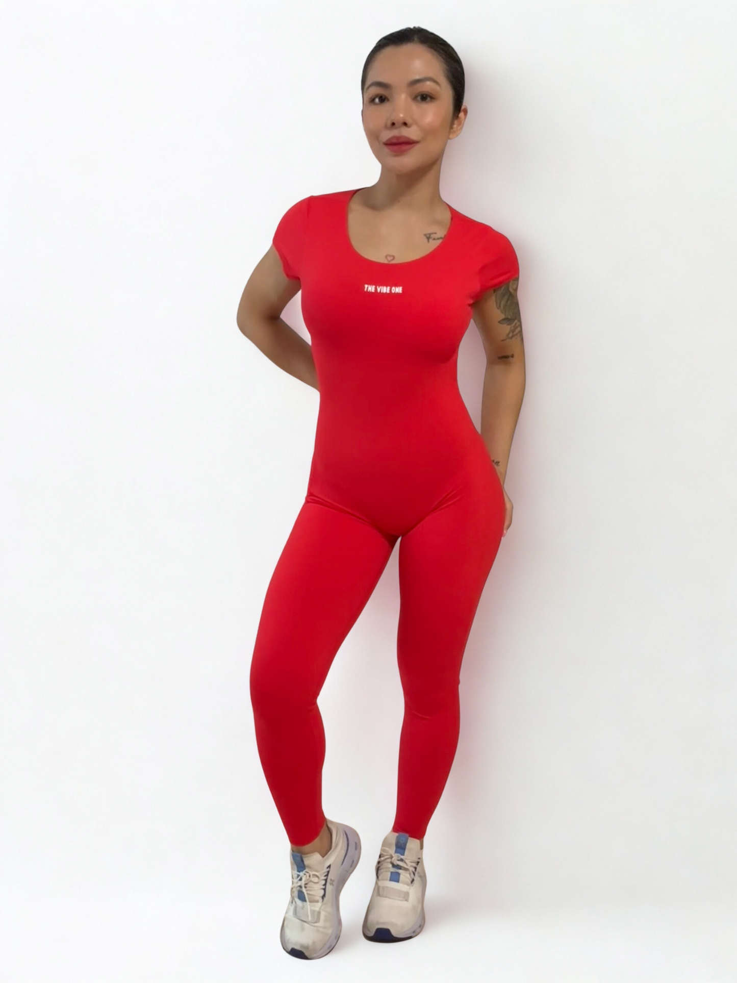 Open Back Jumpsuit Long - Red