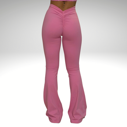 V Shape Scrunch Flare Pink