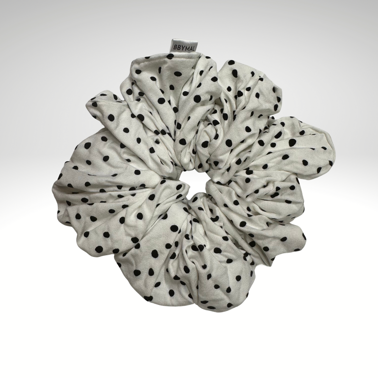 XXL Scrunchie - White Black Dots